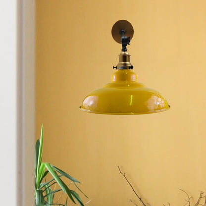 Yellow Shade With Adjustable Curvy Swing Arm Wall Light Fixture Loft