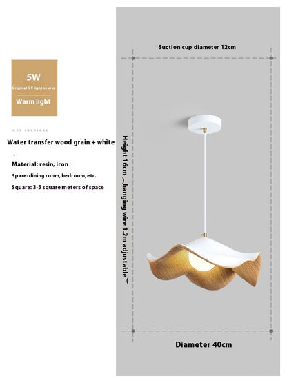 Lotus Leaf Dining-room Lamp Log Pattern Chandelier