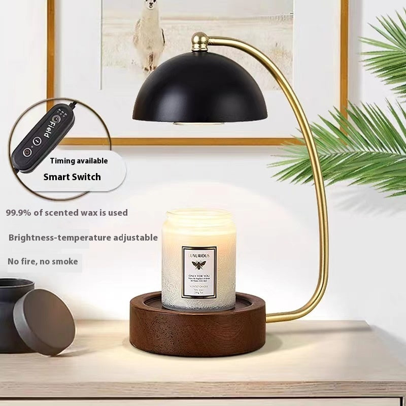 Minimalist Bedside Wooden Fused Candle Lamp