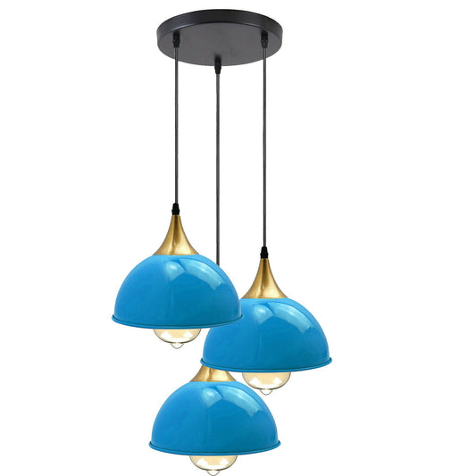 Stylish Blue Ceiling Pendant Light | 3 Dome Light~3522
