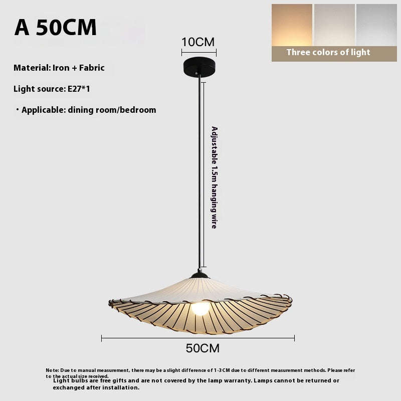 Retro Japanese Style Chandelier Warm Light Nostalgic Fabric