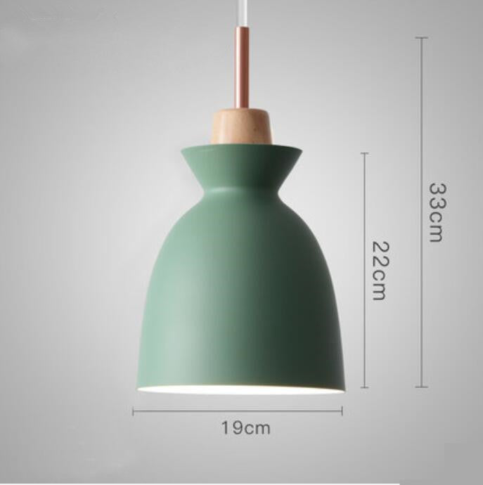 Retro Industrial Wood Wrought Iron Pendant Light