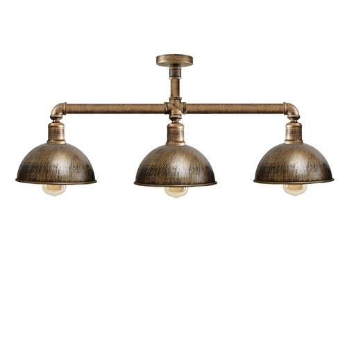 3 Pendant Pipe Light Vintage Industrial Suspended Arm 3 Head Ceiling