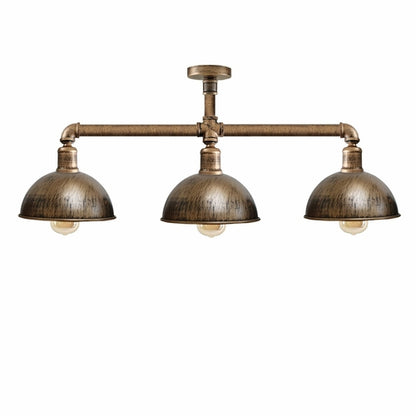 3 Pendant Pipe Light Vintage Industrial Suspended Arm 3 Head Ceiling