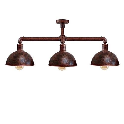 3 Pendant Pipe Light Vintage Industrial Suspended Arm 3 Head Ceiling