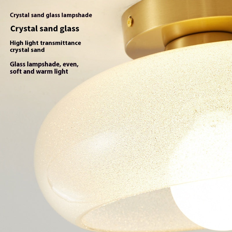 Chalazie Cream Style Glass Entrance Ceiling Lamp
