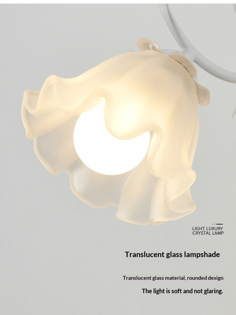 Minimalist Floral Wall Lamp - White Modern Design