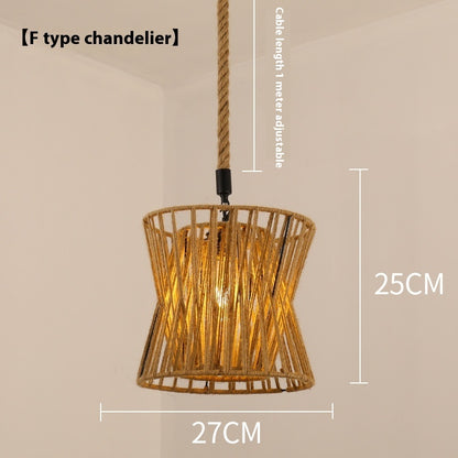 Hemp Rope Retro Restaurant Ideas Industrial Style Chandelier