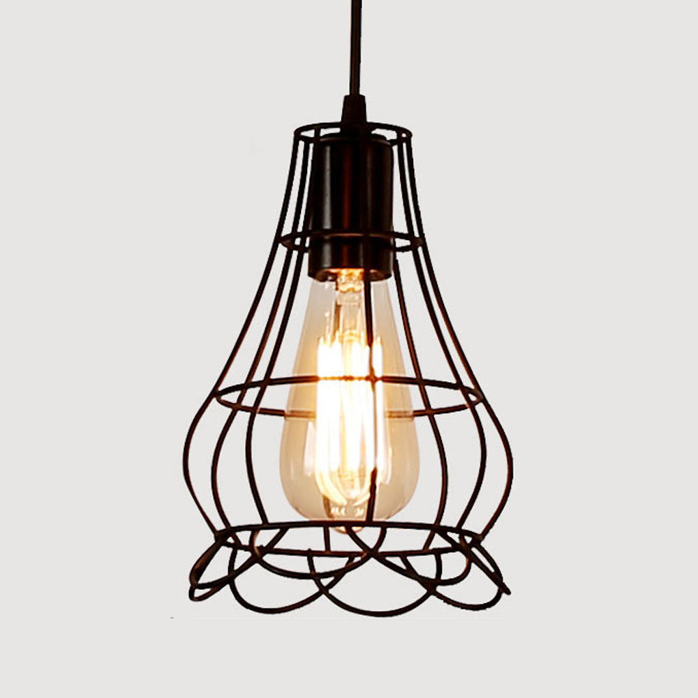 Modern Iron Cage Chandelier Hanging Pendant Lamp