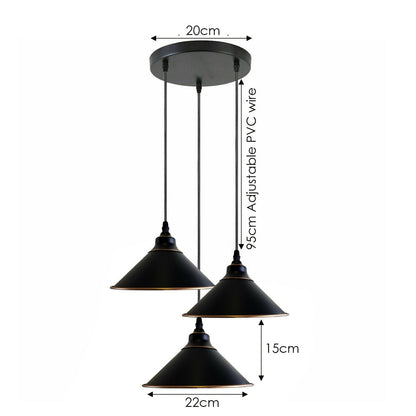 Black Cone Metal Cluster Pendant Light Shade~3708