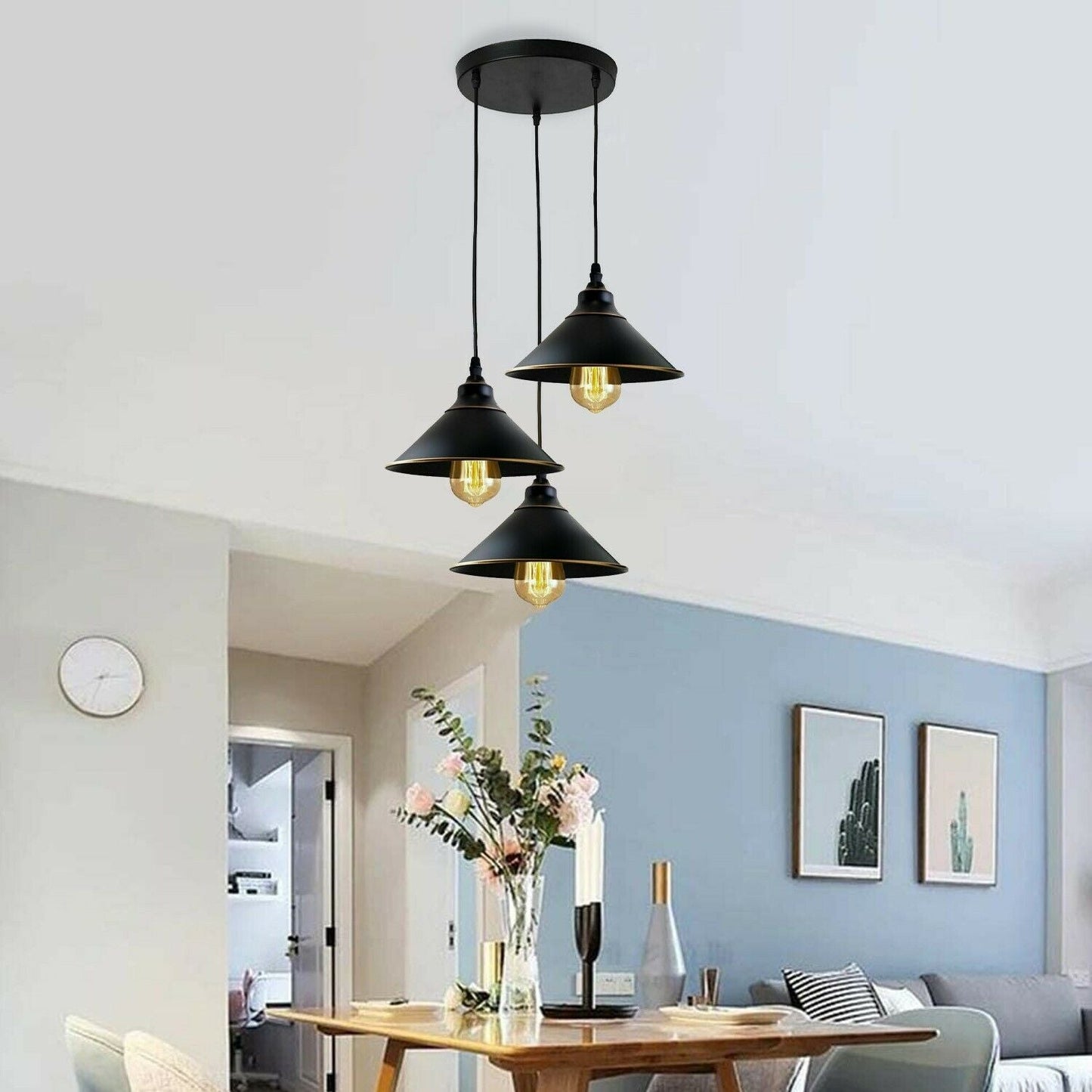 Black Cone Metal Cluster Pendant Light Shade~3708