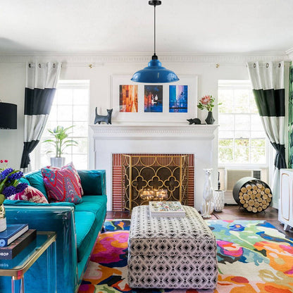 Blue Pendant Light Perfect for Kitchen Island or Bar Areas~3689