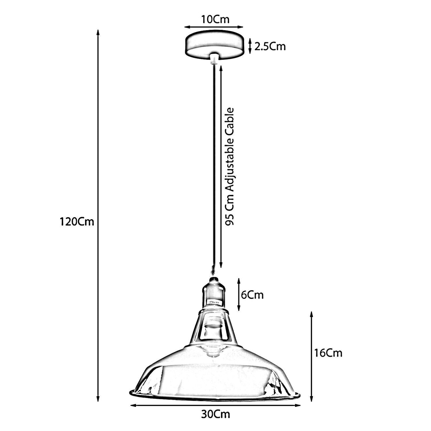 Blue Ceiling Pendant light with metal Lampshade ~3738