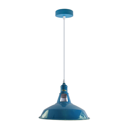 Blue Ceiling Pendant light with metal Lampshade ~3738