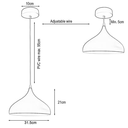 Ceiling Teardrop pendant light shade dome ~3735