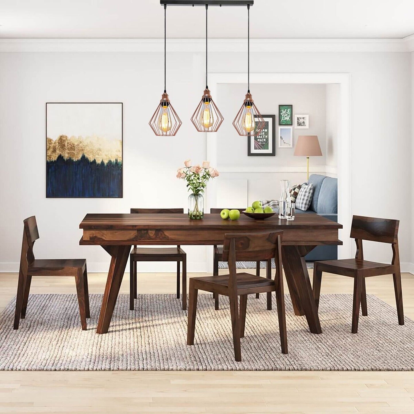 Linear Cage Pendant Light Fixture~3775