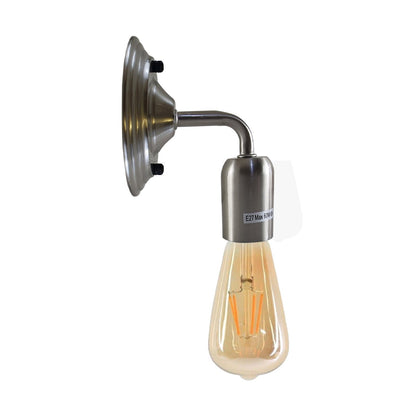 Industrial Vintage Retro Polished Sconce Satin Nickel Wall Light