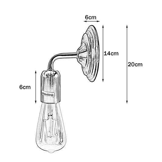 Industrial Vintage Retro Polished Sconce Copper Wall Light Lamp~3790