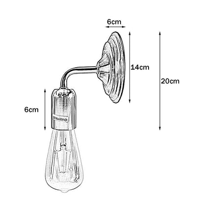 Industrial Vintage Retro Polished Sconce Chrome Wall Light Lamp~3788