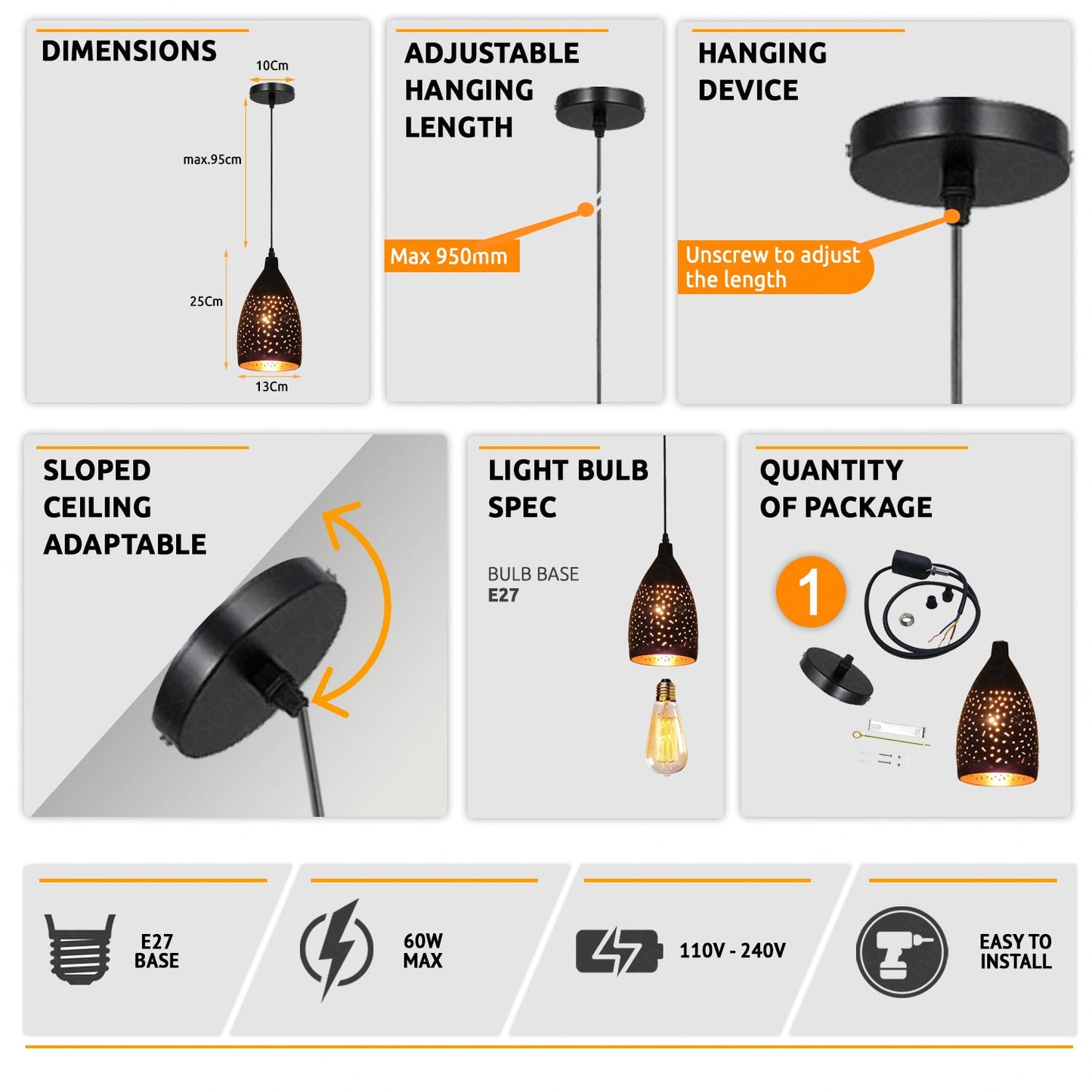 Retro Unique Pendant Light ~ 3872