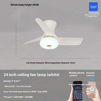 Bedroom Mini Ultra-thin Ceiling Full Spectrum Xiaoai Smart Ceiling Fan Lights