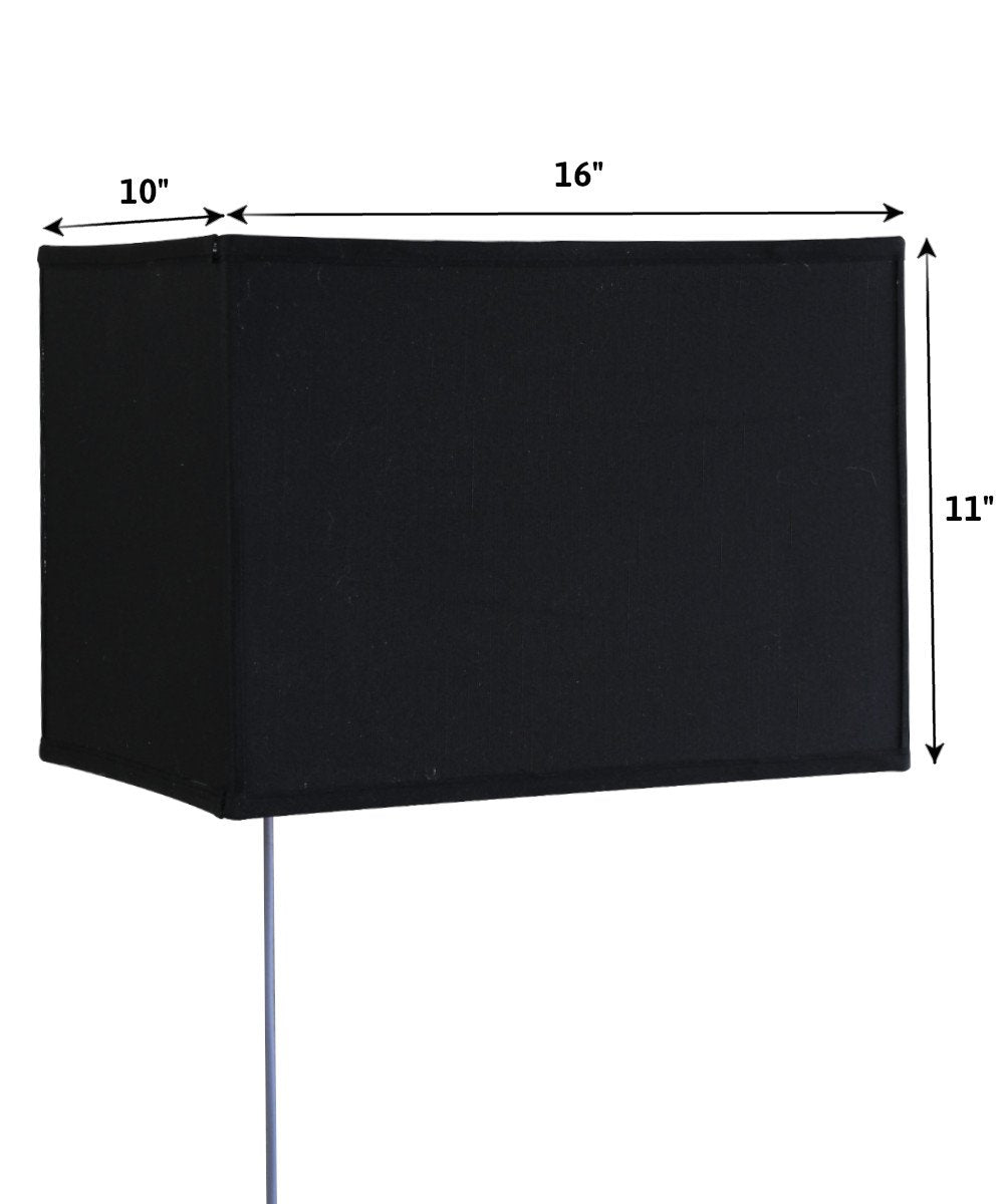 16"W Floating Shade Plug-In Wall Light Black