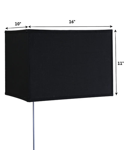 16"W Floating Shade Plug-In Wall Light Black