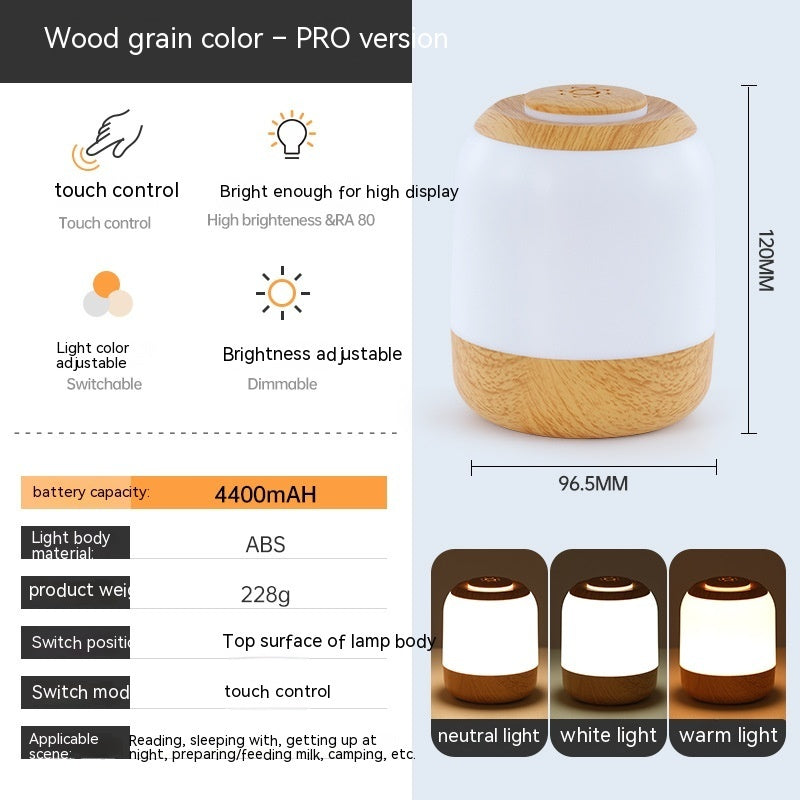 New Rechargeable Touch Small Night Lamp Atmosphere Bedside Lamp