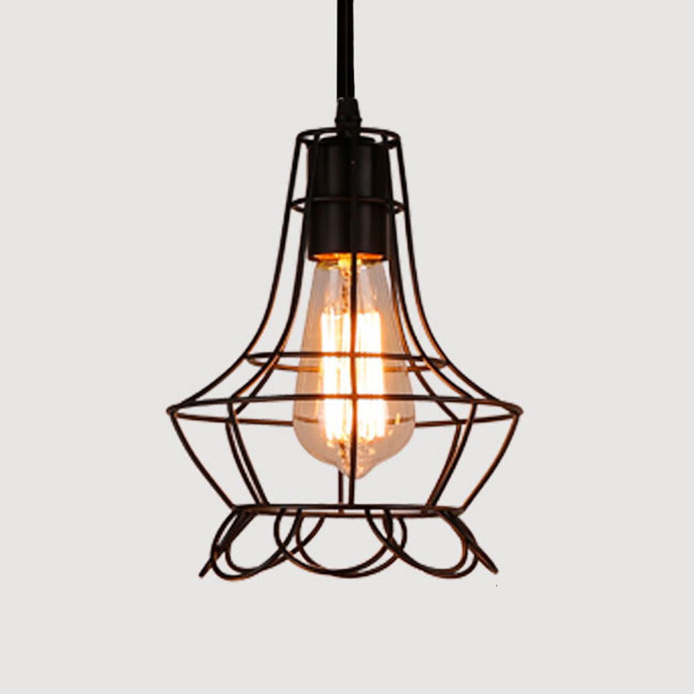 Modern Iron Cage Chandelier Hanging Pendant Lamp