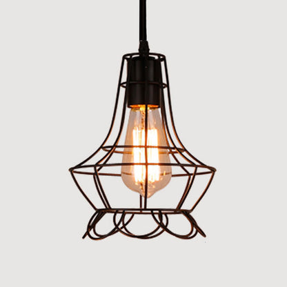 Modern Iron Cage Chandelier Hanging Pendant Lamp