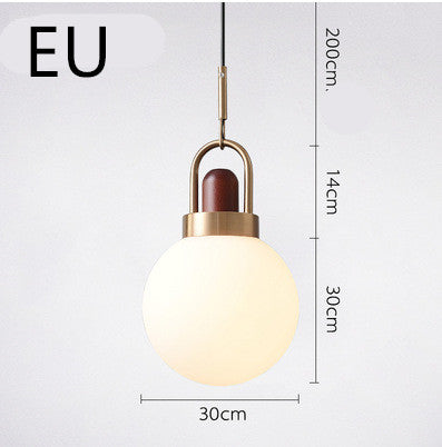 Bedroom bedside balcony ball glass chandelier