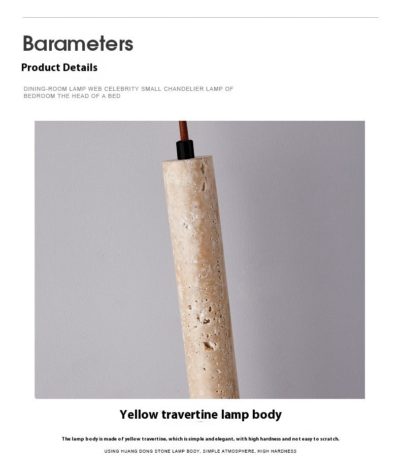 Bedside Chandelier Yellow Cave Stone Minimalist Long-line Wall Light Bulb