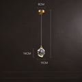 Copper Crystal 3-Head Modern Pendant Light