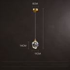 Copper Crystal 3-Head Modern Pendant Light