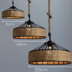 Rustic Rope Wrought Iron Pendant Light