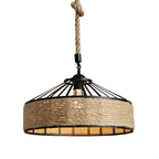 Rustic Rope Wrought Iron Pendant Light