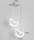 Lámpara de techo de hierro, mariposa y flores para niños