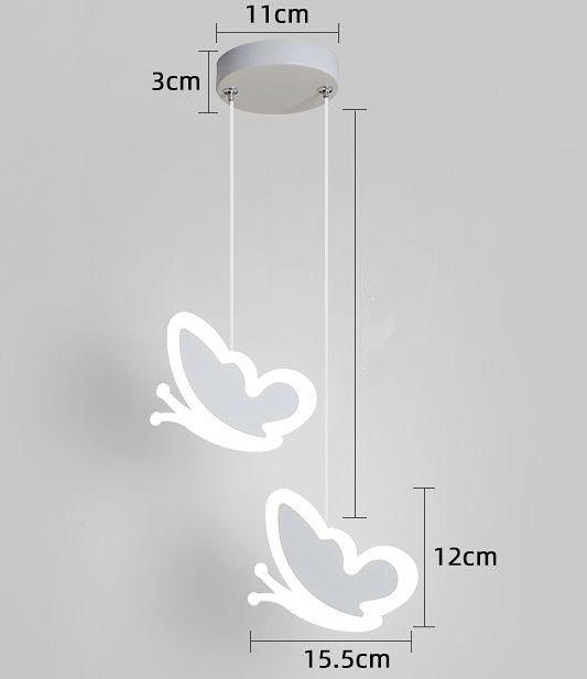 Lámpara de techo de hierro, mariposa y flores para niños