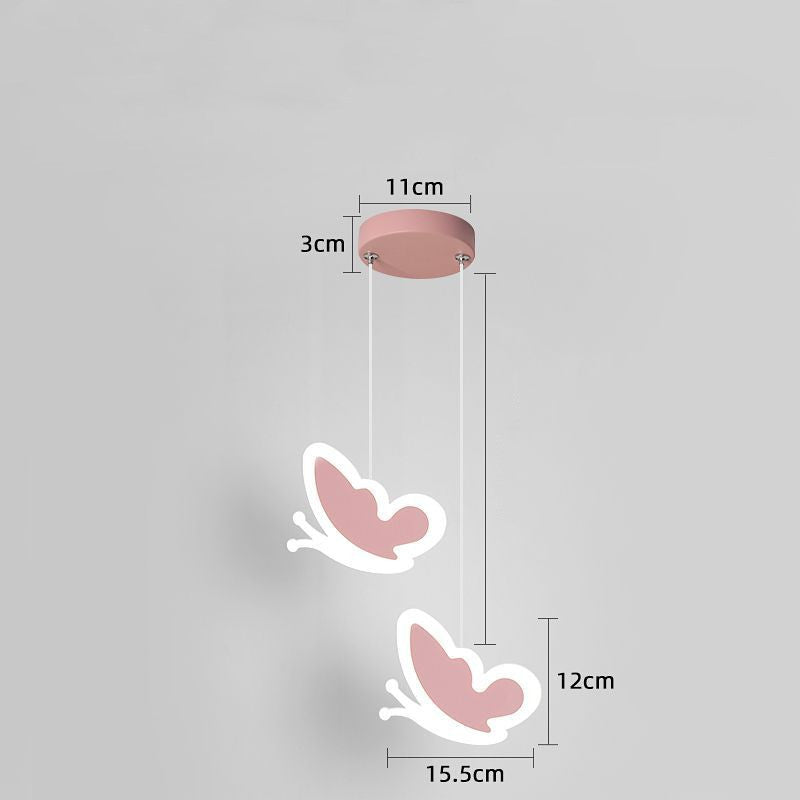 Lámpara de techo de hierro, mariposa y flores para niños