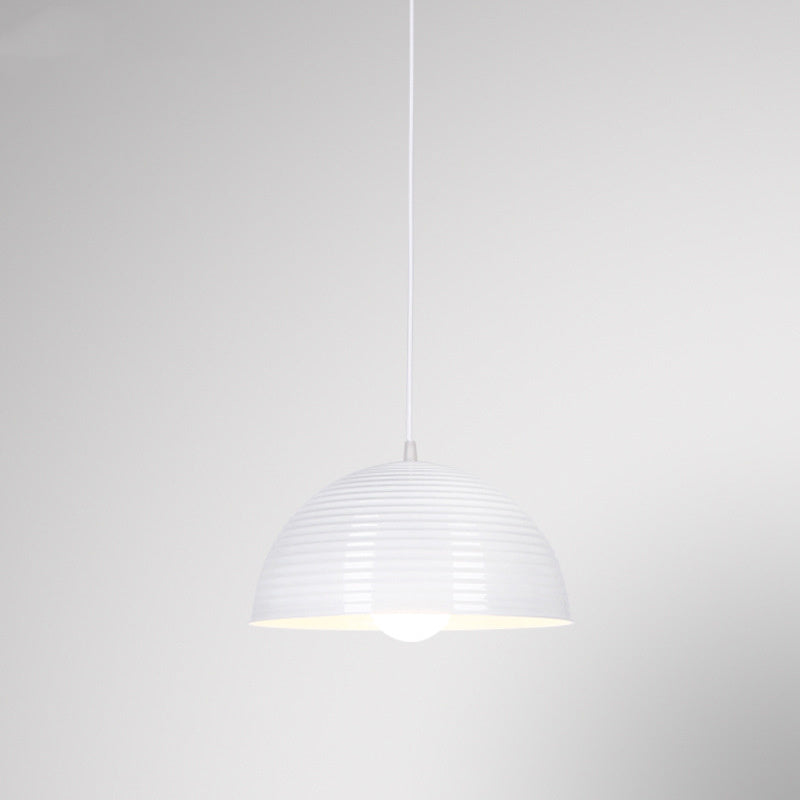 Modern Simple Threaded Semicircle Pot Lid Chandelier Single Head Aluminum Chandelier