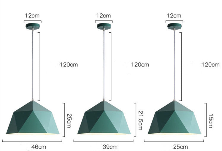 Colorful Geometric Iron Pendant Light