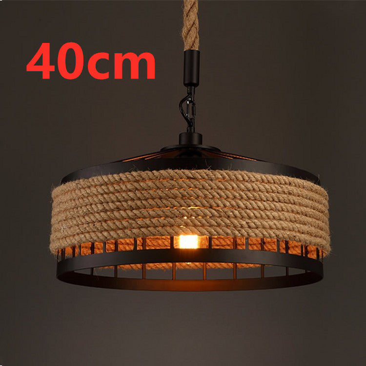 Rustic Rope Wrought Iron Pendant Light