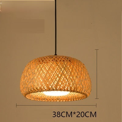 Chinese Bamboo Retro Hanging Light Fixtures Wicker Pendant  Light