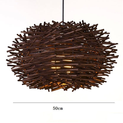 Chinese Bamboo Retro Hanging Light Fixtures Wicker Pendant  Light