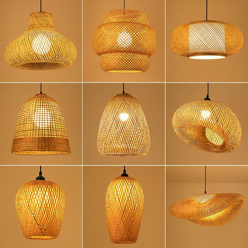 Bamboo Manual Zen Study Chandelier