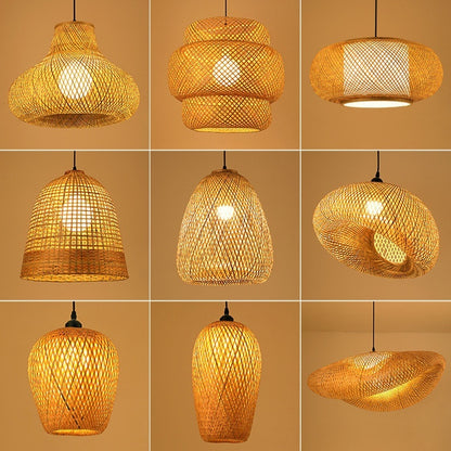 Bamboo Manual Zen Study Chandelier