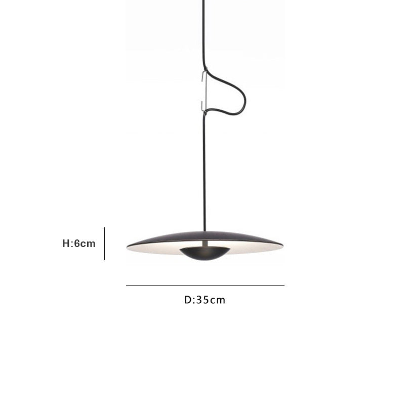 Lámpara Colgante Nórdica OVNI - Diseño Madera/Negro