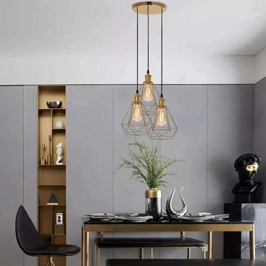 LEDSone Industrial Ceiling Pendant Light Metal Cage E27 LED Hanging