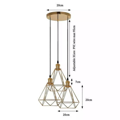 LEDSone Industrial Ceiling Pendant Light Metal Cage E27 LED Hanging