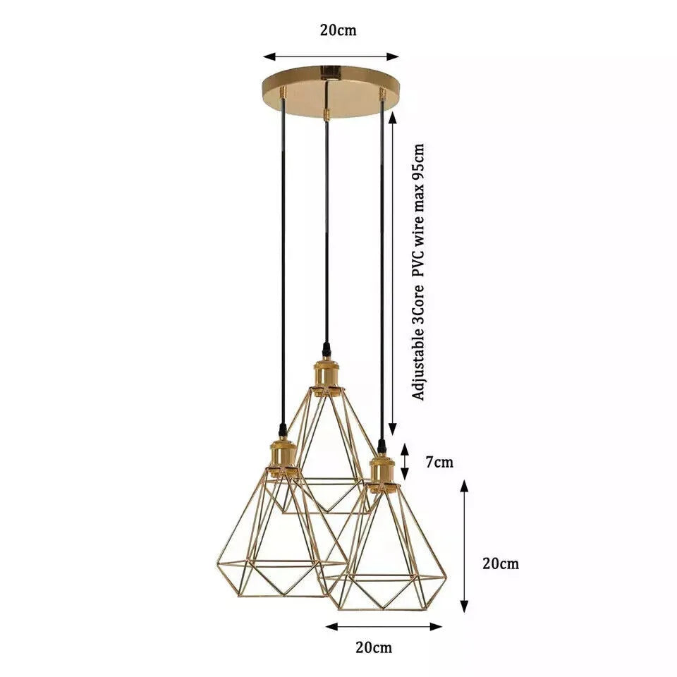 LEDSone Industrial Ceiling Pendant Light Metal Cage E27 LED Hanging